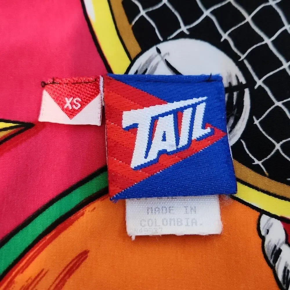 Vintage Tail Women's Vibrant Multi-colored Tennis Print Full Zip Jacket Size Med - Picture 11 of 14